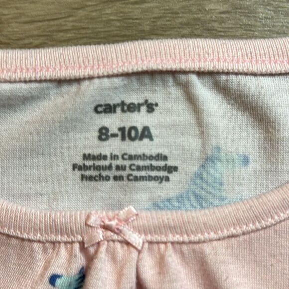 Girls bundle. Nightgown & long sleeve t-shirt. Nightgown is Carter size 8 - Picture 2 of 3